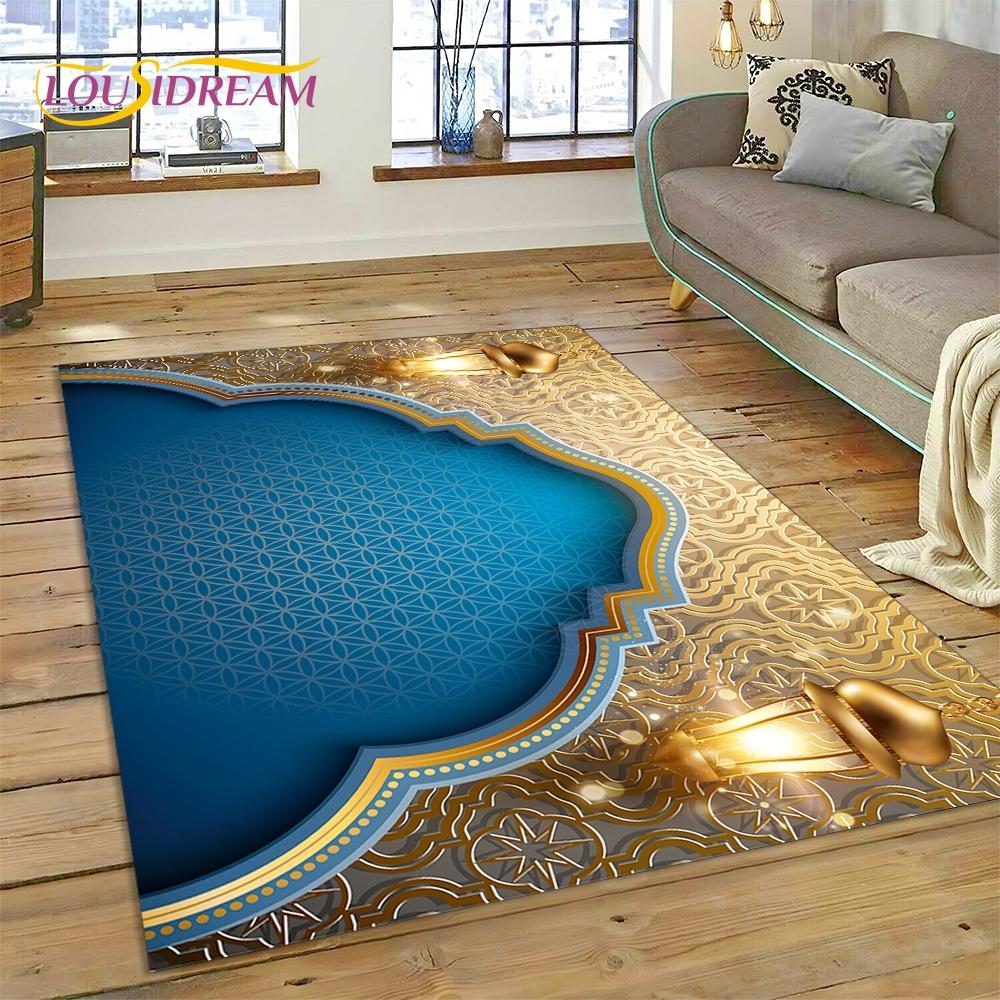Muslim Islam Prayer Kneeling Poly Mats Mandala Rug Carpet for Living Room Bedroom Home Decor,Non-slip Decoration for Sofa Gift