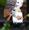 Solar-Powered LED Owl Garden Lamp - Resin Animal Yard Decor
