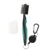 Golf Club Brush with Retractable Cord Dual Sided Steel Bristles Ergonomic Handle Golf Club Cleaning Brush Green