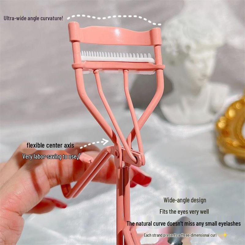 Popular Pink Eyelash Curler with Comb for Beginners - Portable Partial Eyelash Tool
