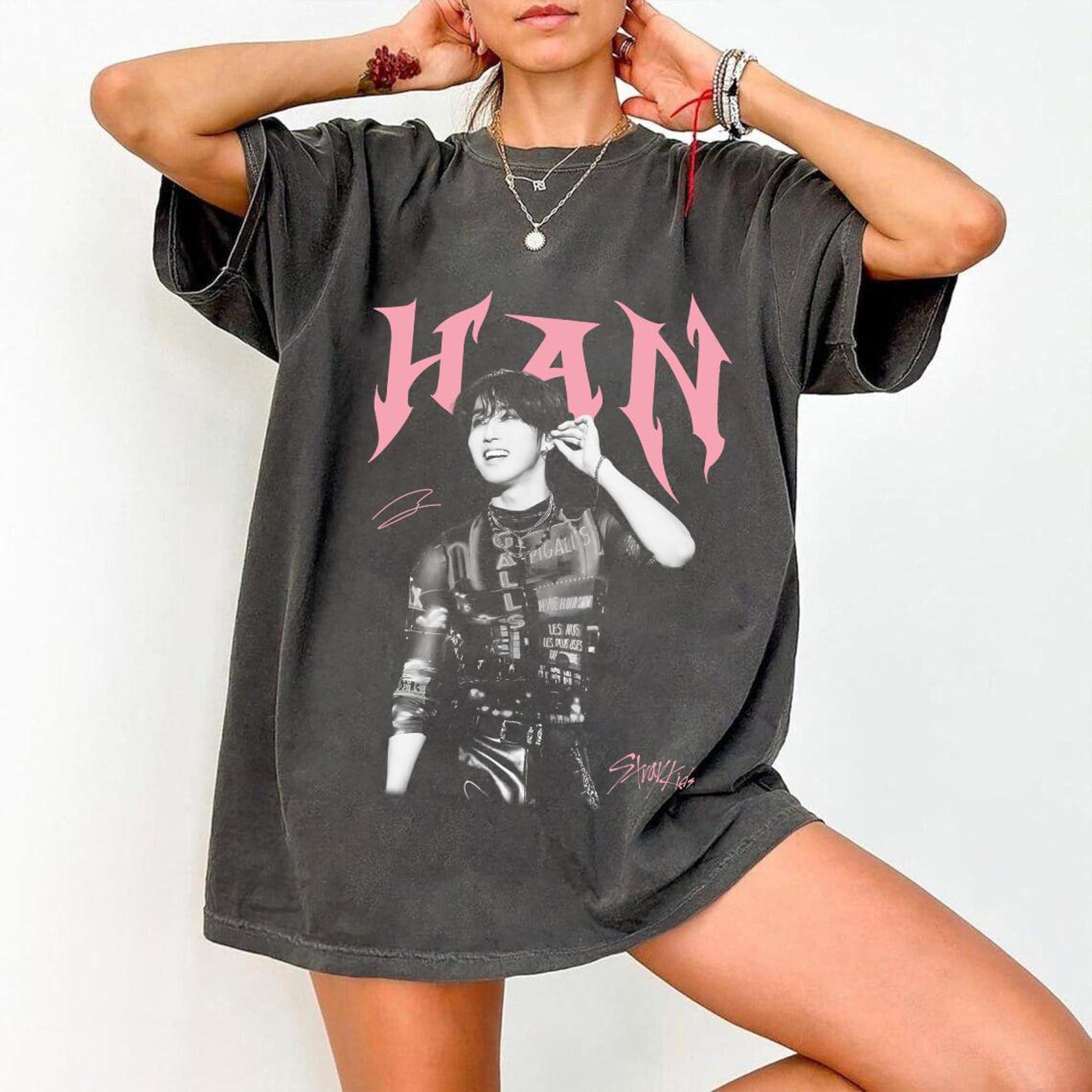 Han Stray Vintage Grafik T-Shirt, SKZ Han Jisung Kpop Merchandise, Retro Bootleg Grafik T-Shirt, Stay Fandom S
