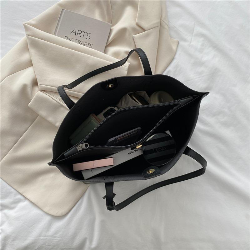 Autumn and winter big bag women's new trendy simple large-capacity soft leather tote bag casual versatile shoulder bag