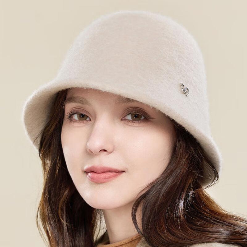 

JIUMU Women s Warm Wool Knitted Bucket Hat One Size