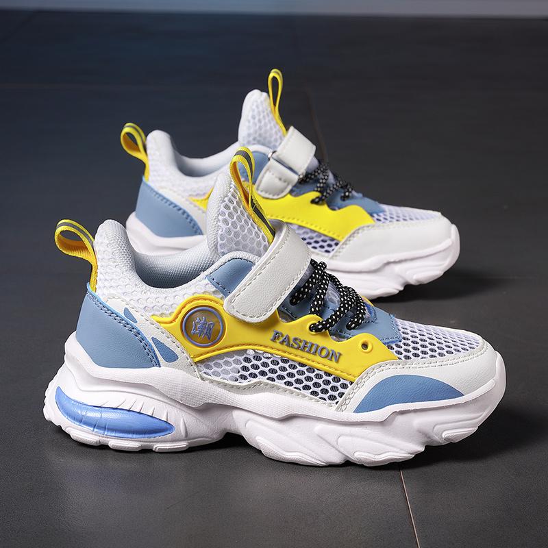 Sommer Jungen/Mädchen Hohl Mesh Fliegen Woven Velcro Ultraleicht Kinder Casual Sneakers