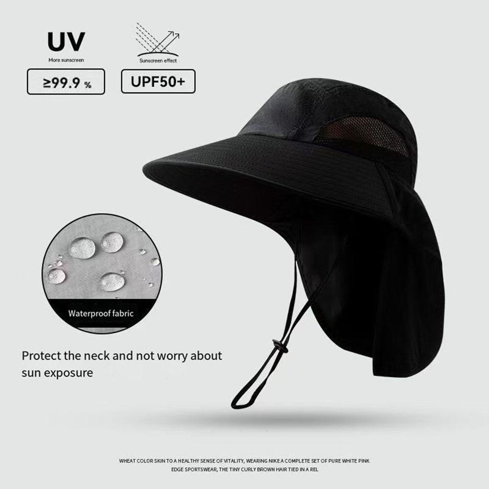 New Summer Sun Hat For Men Women Outdoor Uv Sun Protection Wide Brim Fisherman Hat With Face Cover Neck Flap Fishing Hiking Hats