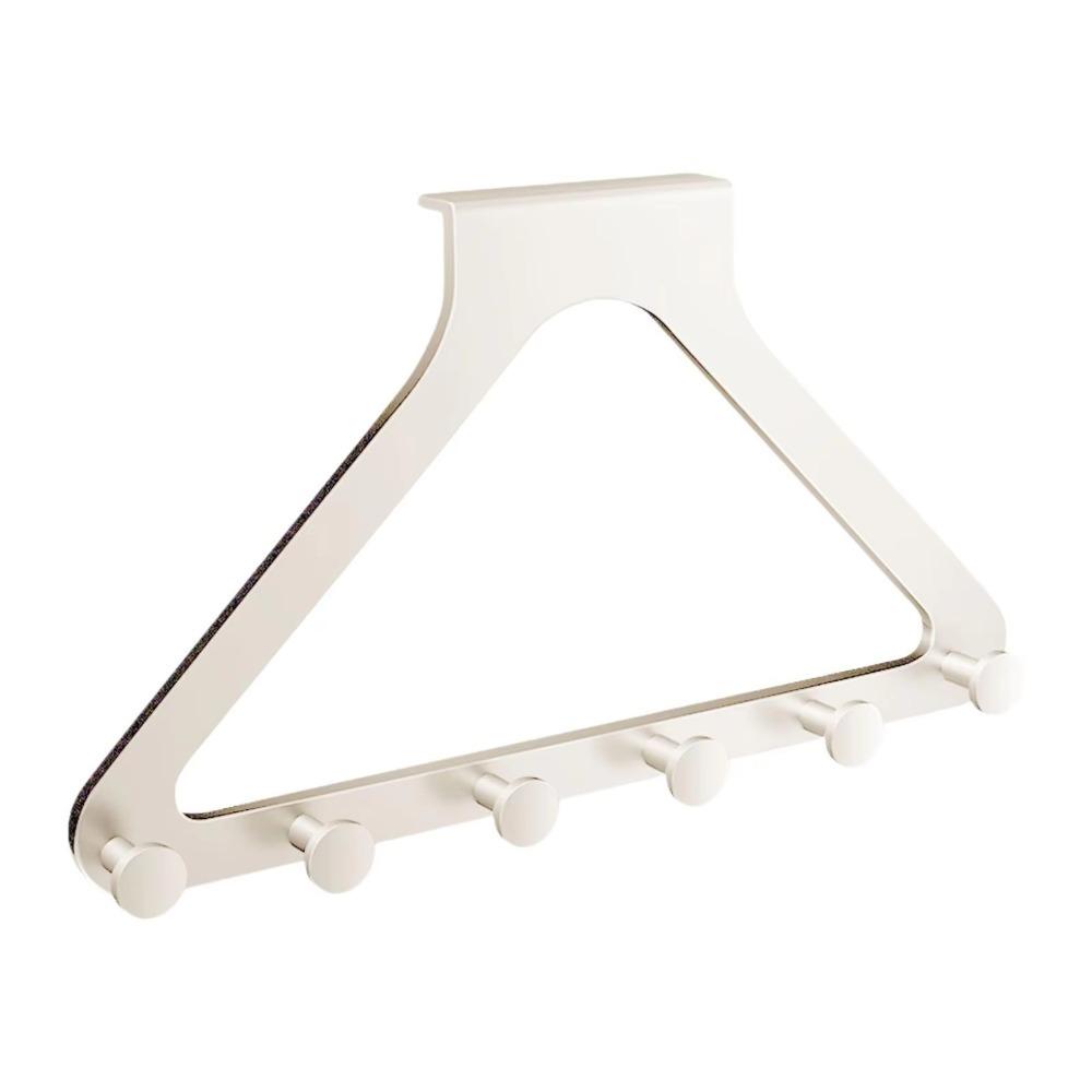 

Устойчивый треугольный дверной крючок с 6 крючками Крючок для хранения одежды и пальто Крючок для одежды на дверь Шкаф белый