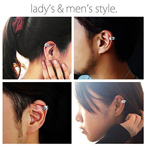 pi0418-19 [Brand Name: 2PIECES] Silver Accessory Ear Cuff Men's Sterling Silver 925 Sold Individually (19. Cherry Blossom Blizzard)