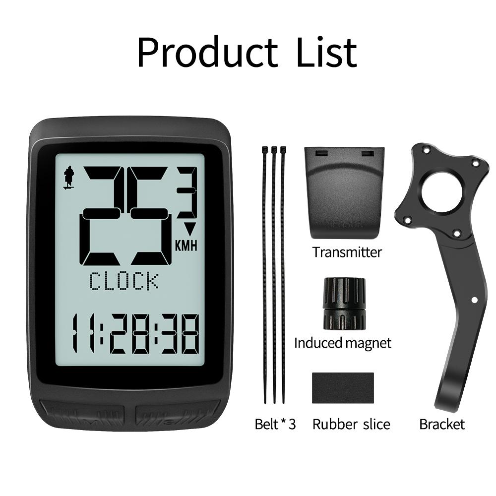 

Wireless Bicycle Computer Waterproofing Ultra-Long Standby 5 Languages Cycling Speedometer Odometer Stopwatch Bike Accessories 1504-B