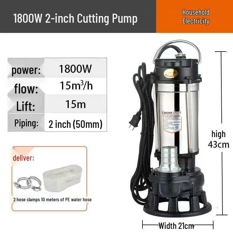 220V Submersible Sewage Pump with Blade for Septic Tanks & Biogas Digesters