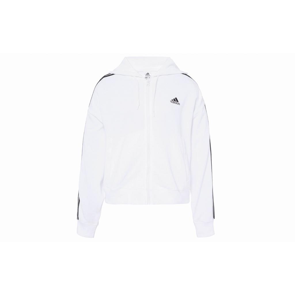Adidas Three-Stripe Hooded Sports Jacket Women Jackets White IK8387