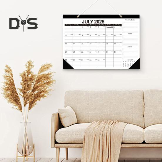 Kalendarz Ścienny 2025-2026 Projekt Kwiatowy Kalendarz do Powieszenia na Ścianie Lipiec. 2025 - Grudzień. Planer Miesięczny 2026 18 do Dekoracji Domowego Biura Szkoły