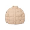 MLB Base Logo Down Jackets Unisex Khaki Stand Collar Moderate Puffer Jacket 3ADJB0416-50BGS