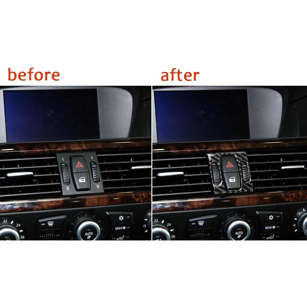 For BMW 5 Series E60 E61 2004 2005 2006 2007 2008 2009 2010 Carbon Fiber Car Interior Center Control Air Vent Outlet Cover Trim
