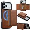 Magnetic Flip Leather Phone Case for iPhone 17 Pro Max Air 16 16E 15 14 13 12 11 Pro Max 17E Plus Card  For MagSafe Wallet Cover