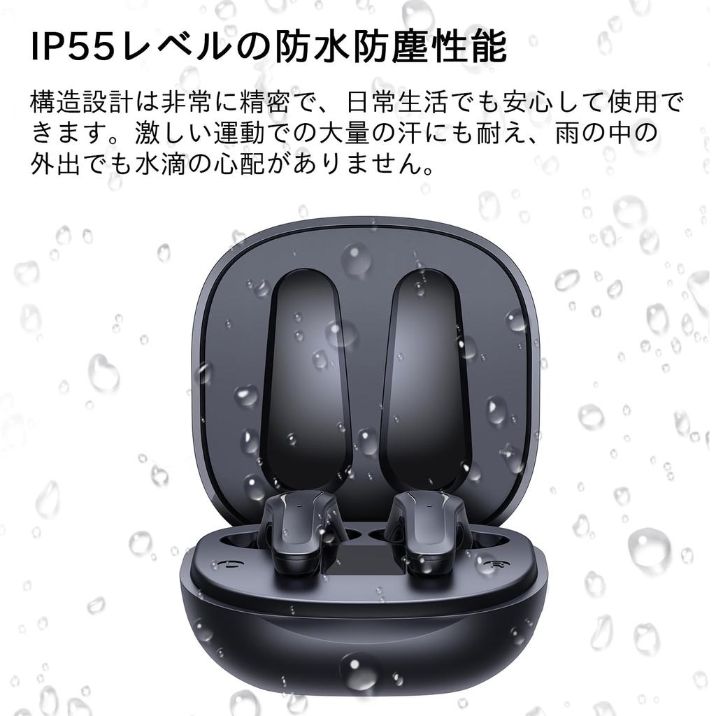 VANIR Wireless Bluetooth AI Intelligent Noise Noise Cancelling Bluetooth Earbuds for IP55 Waterproof and 30 Hours Charging Case Compatible with iPhone