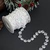 Transparent Beaded Chain Christmas Tree Ornament for Window and Home Décor
