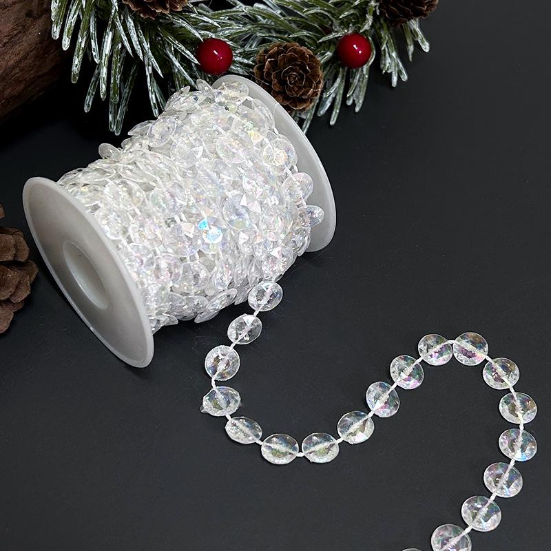 Transparent Beaded Chain Christmas Tree Ornament for Window and Home Décor