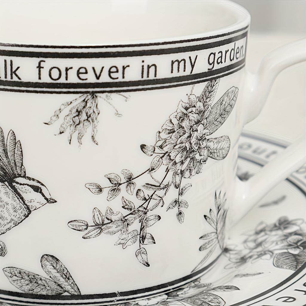 1 Set Pinellia Retro Coffee Cup Cappuccino Cup, Coffee Cup, White Tea Cup Set, British Coffee Cup,porcelain Tea Set, Latte Cup