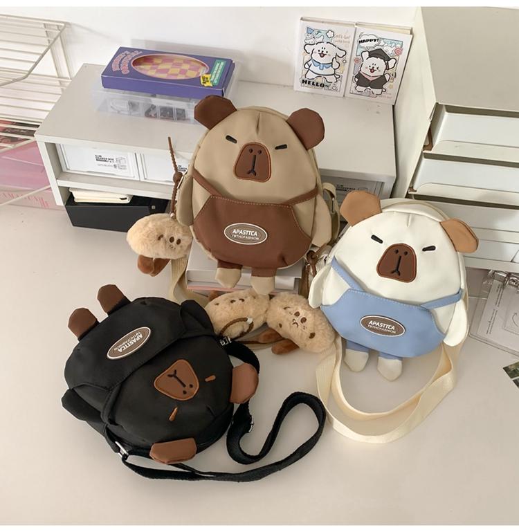 Torebka dziecięca damska torba typu crossbody torba na ramię z kreskówkowym misiem