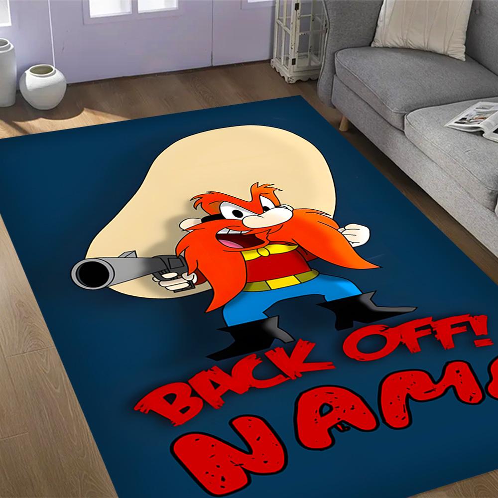 Looney Unique Rod. Personalized Text Floor Rug Office Rug Design for Entryway Dining Room Decorate room Hallway Anti-slip Rug Anime Office Decor