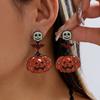 Colorful Design Halloween Dangle Earrings Enamel Coating Skull Earrings Spider Drop Earrings  Party
