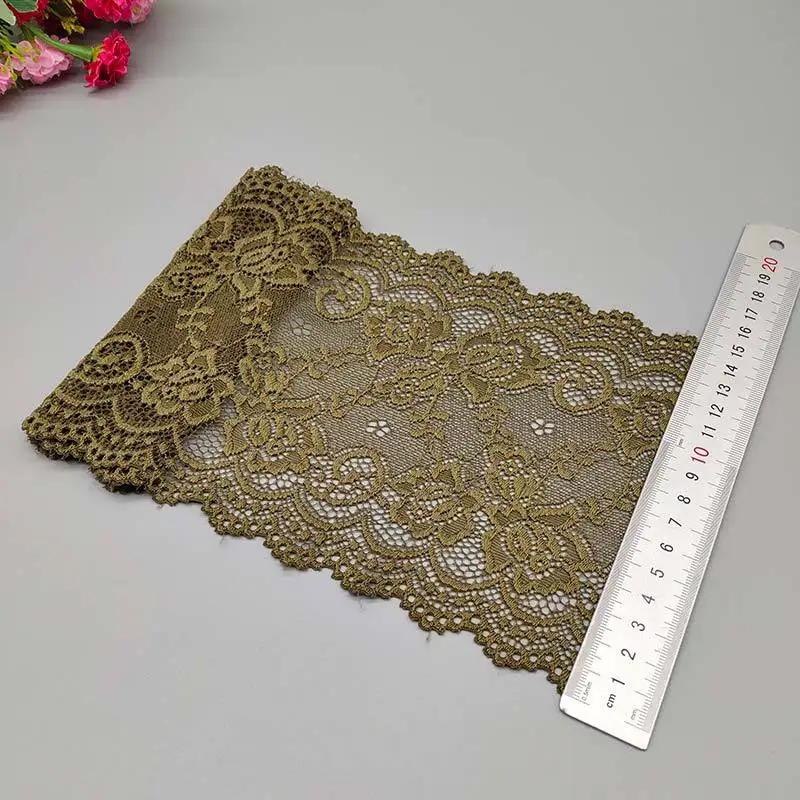 15CM Wide Elastic Lace Fabric 10Yard Flower Pattern Ribbon Lace Trim Ribbon Diy Craft Fabric Width African Fabrics Stretch