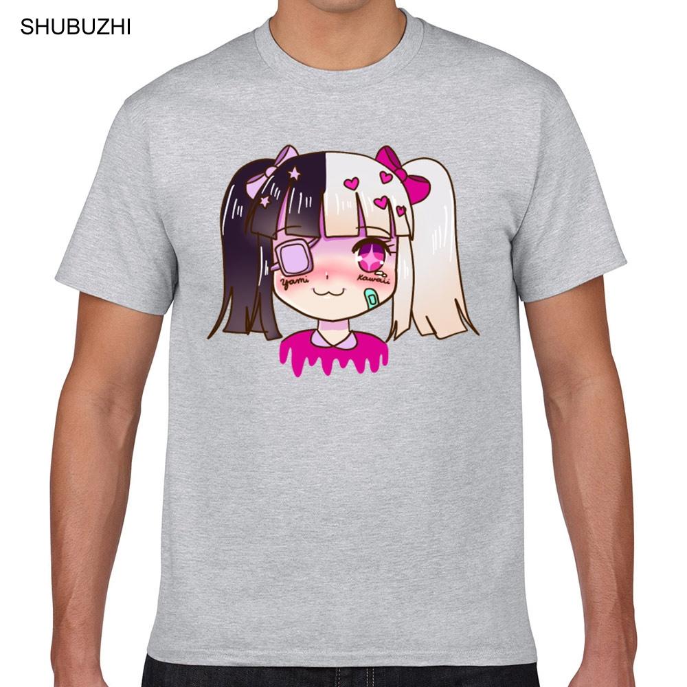 

Tops T Shirt Men yami kawaii shirt sad anime girl harajuku shirt ONeck Vintage Geek Cotton Male Tshirt S