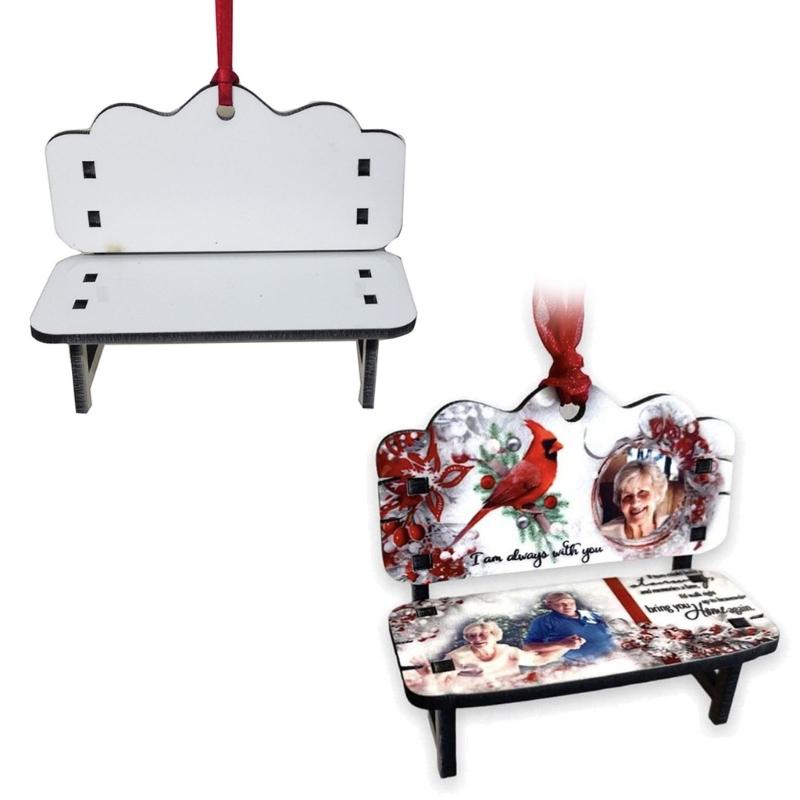 Christmas Tree Decoration Xmas-Chair Pendant Hot Transfer MDF Paperboard Hanging-Ornaments for Xmas-Decor Gift Tags