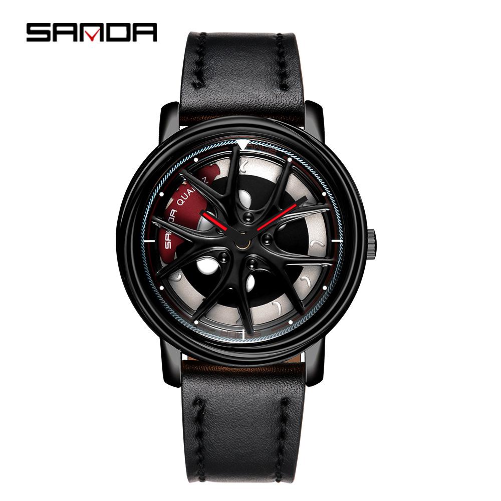 Sanda Meilleure Vente 1088 Montre pour Adolescent: Personnalisé, Cadran Rotatif 3D, Tendance, Quartz Étanche.