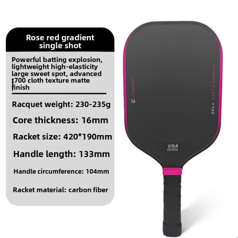 Carbon Fiber Pickleball Racket T700 Cloth Texture Frosted Full Set Pickleball Professional Outdoor 16mm Stock TPE