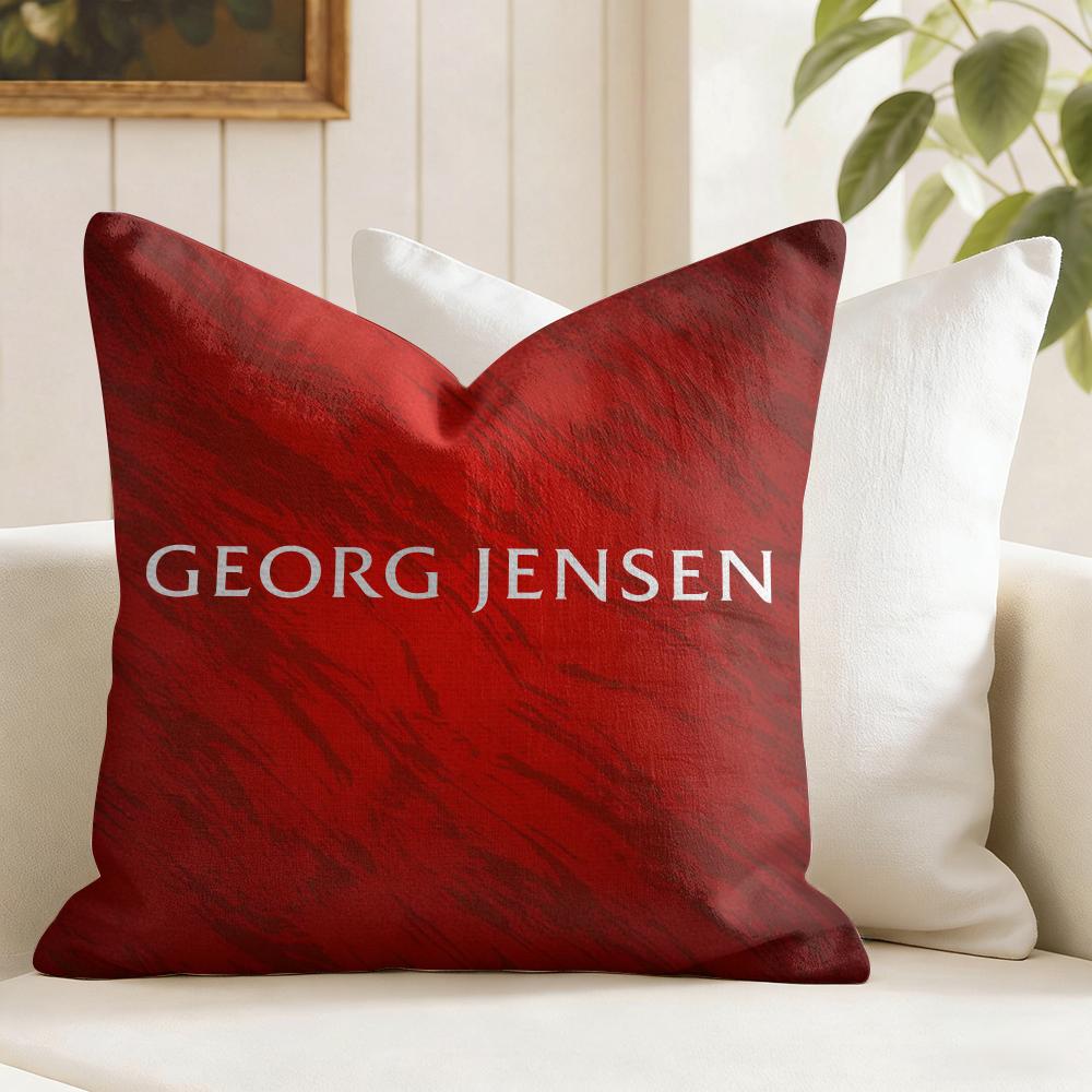 Luxuny GGeorg JJensen Cushion Cover Natural Linen Organic Fabric DoubleSided Printing Couch Pillow Covers Home Decor