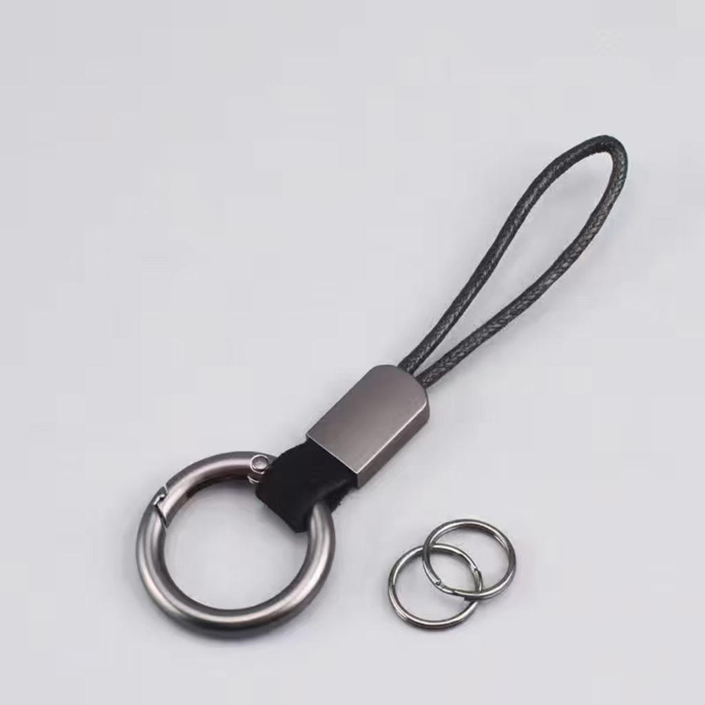 Suede Keychain with Loop Strap Minimalist Design Creative Car Key Ring Holder Durable Metal Keyring Accessory for Everyday Use