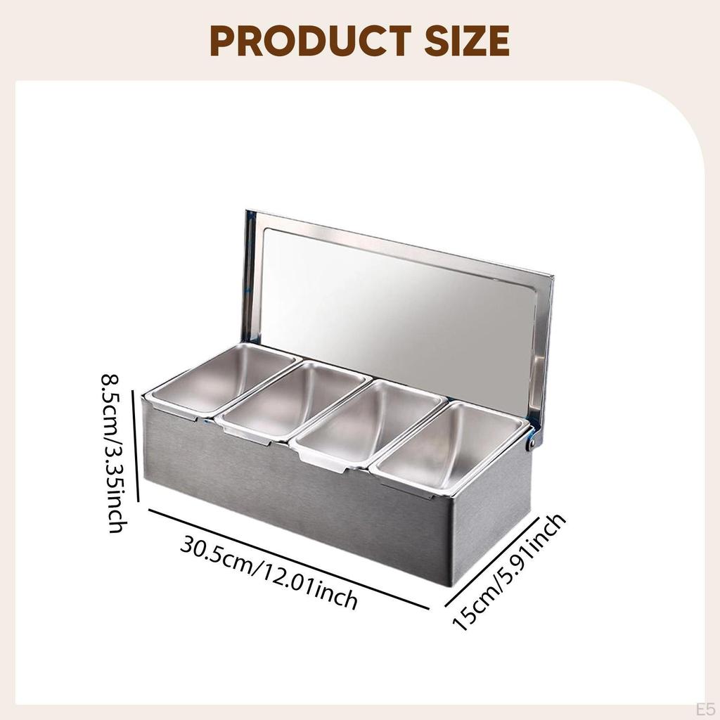 Gewürzhalter, Edelstahlbox, Aufbewahrungstablett, Spender, Gewürzgläser,