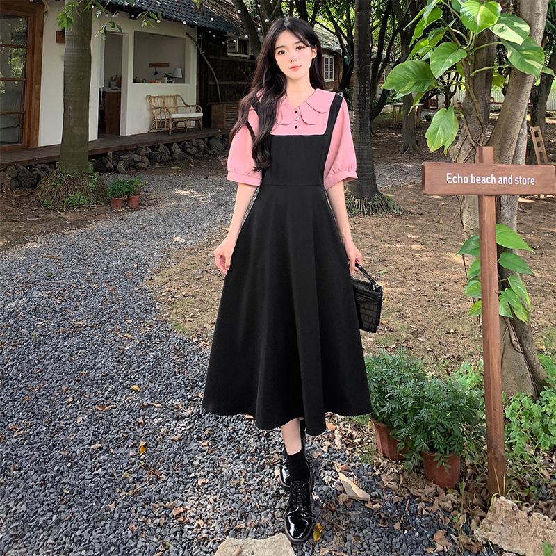 

Women s Summer Forest Style Doll Collar Spliced Long Dress XXXL - Recommended for 155-170 jin