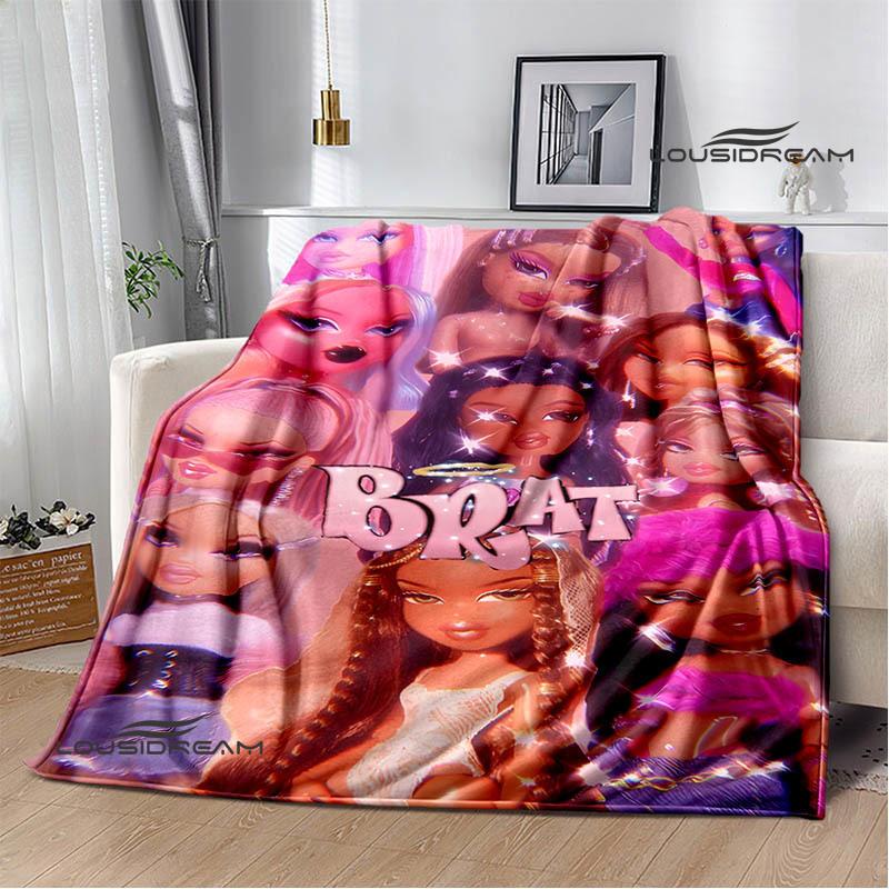 Bratz kawaii printed blanket Picnic blanket Warm blankets Outdoor Blanket Home bed linings blankets for beds Birthday Gift