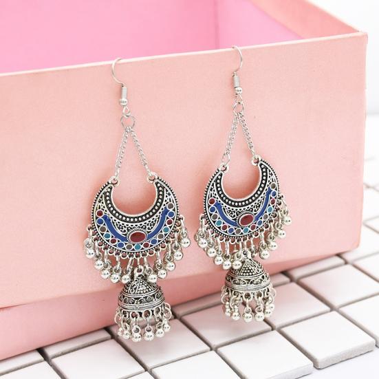Vintage Women's Bohemian Tassel Hollow Bell Drop Dangle Hook  Earrings Jewelry