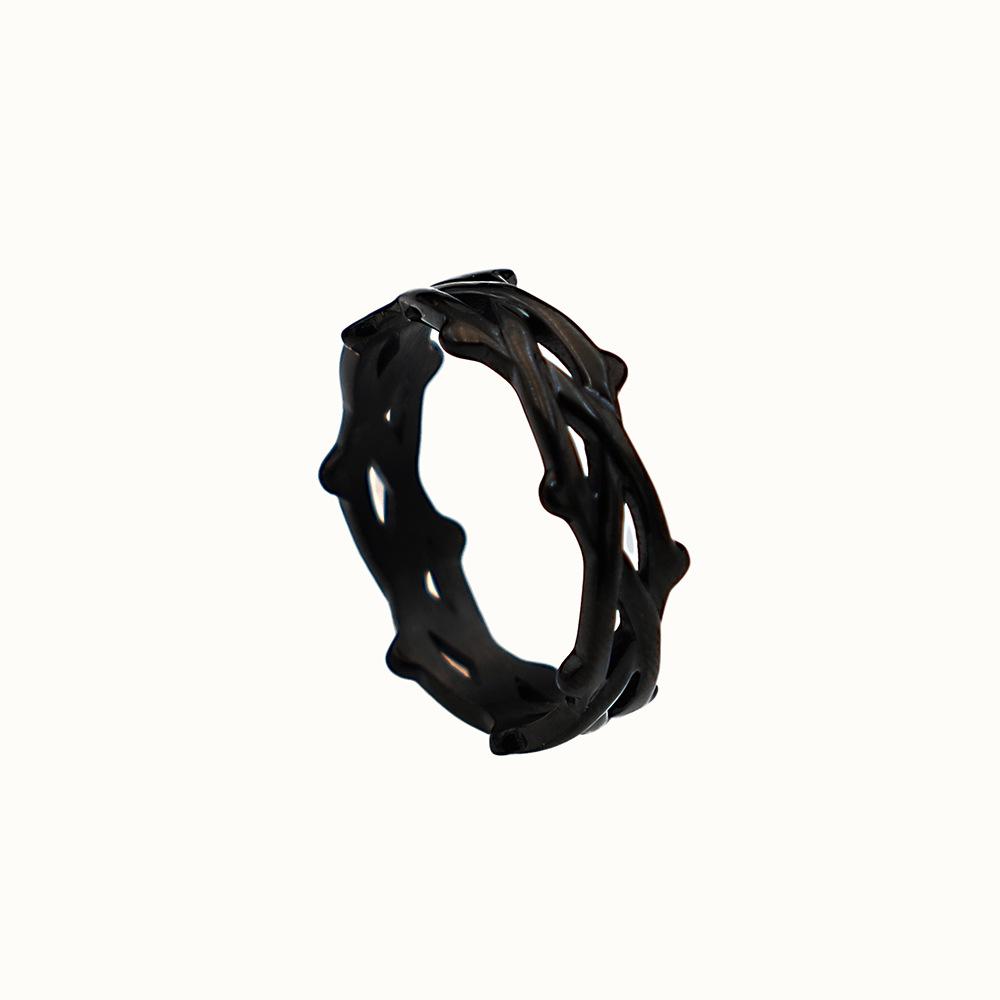 Jewelry Personality Trend Hand Jewelry Titanium Steel Thorns Vine Weaving Ring Female Design Sense Niche