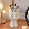 Human Face Art Stationery Storage Pen Holder Multifunctional Makeup Brush Holder Home Office Desktop Organizer Decoration