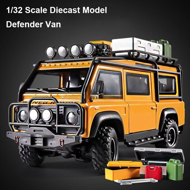 1/32 Diecast Fahrzeug für Land Rover Defender Van Modell Auto Spielzeug Sound Licht Spielzeug