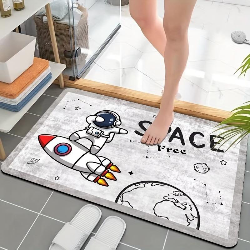 Kreslená podložka do koupelny s astronautem, diatomitová, na toaletu, do koupelny, rohožka na podlahu, super savý kuchyňský koberec, protiskluzové koberce, dekorace do domácnosti