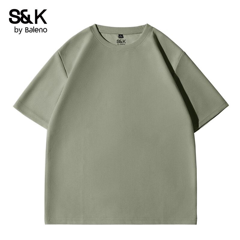 Baleno S&K Men's Waffle Knit Short-Sleeve T-Shirt