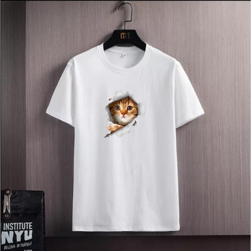 3D Cat T-shirts Cool Men's T-shirts Men's Clothing