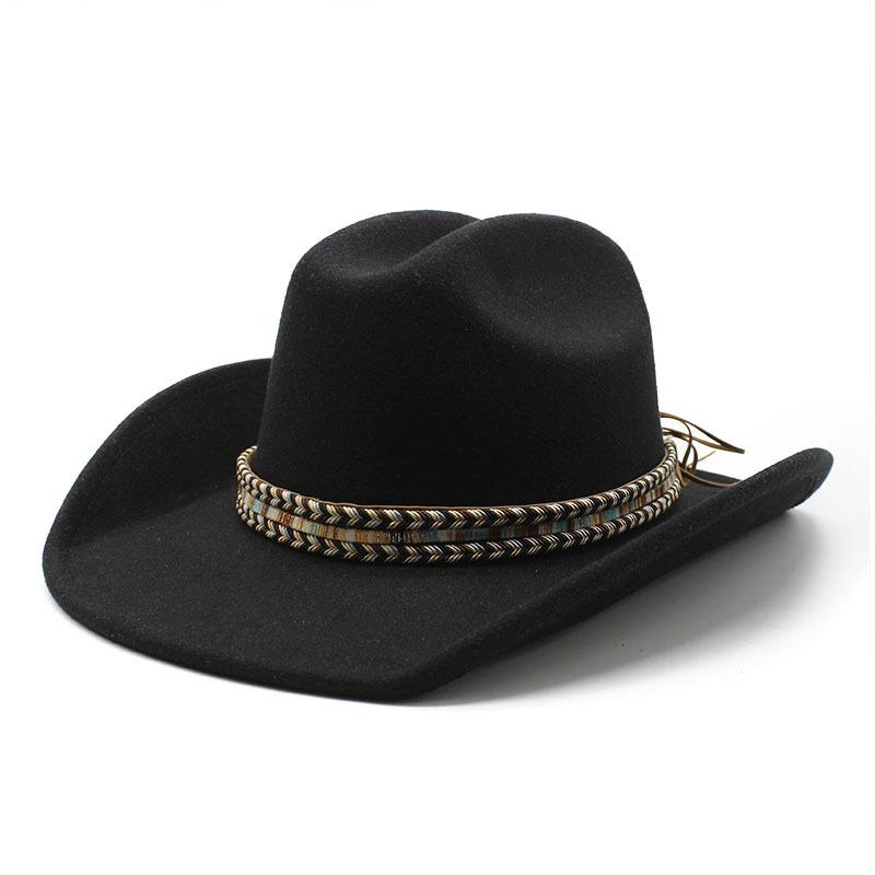 Flat-Brimmed Jazz Hat Season Big-Brimmed Peachheart Woolen Hat