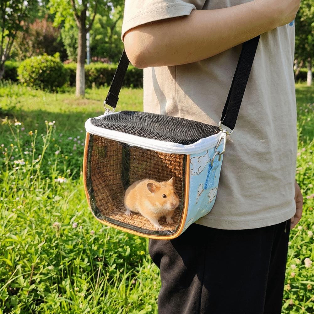 Breathable Pet Travel Bag Cooling Lizard Outdoor Bag Lightweight Hamster Carrying Pouch Vet Visit