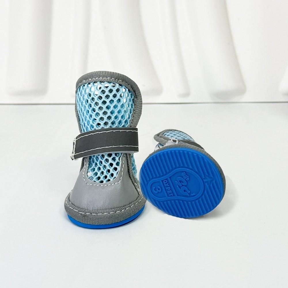 4Pcs Breathable Dog Mesh Shoes Wear Resistant Puppy Foot Covers Fashion Dog Sneakers Dog Walking