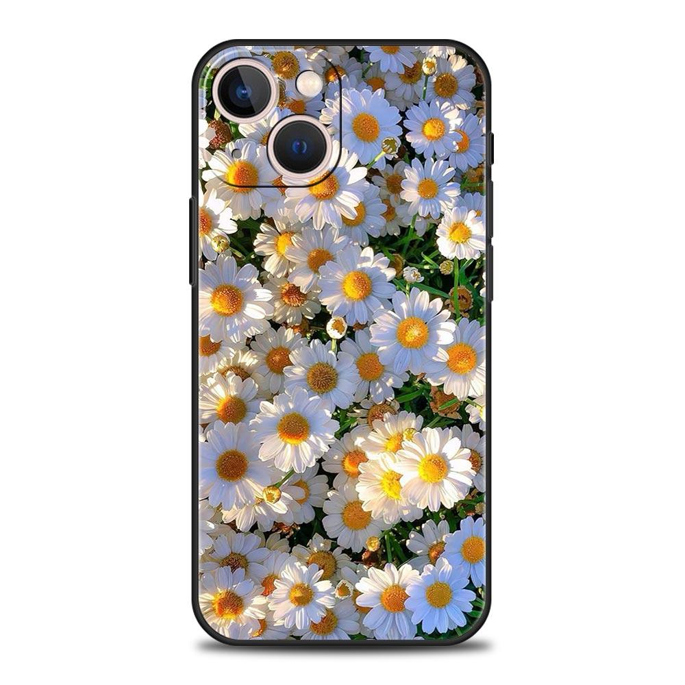 

Чехол для телефона для iPhone 17 16e 15 14 13 12 11 Pro Max SE 7 8 Plus Оболочка iPhone 16 Мягкий ТПУ Чехол Мягкий Бледный Маленький Цветок iPhone 12