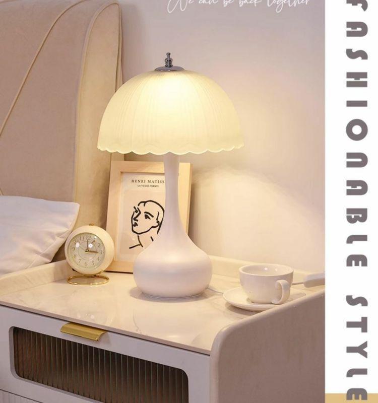 Nordic Minimalist Dimmable Glass Bedside Lamp: Modern, Warm, and Eye-Protecting