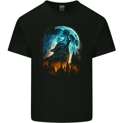Moon and Wolf Fantasy Unisexs Light Cotton TShirt