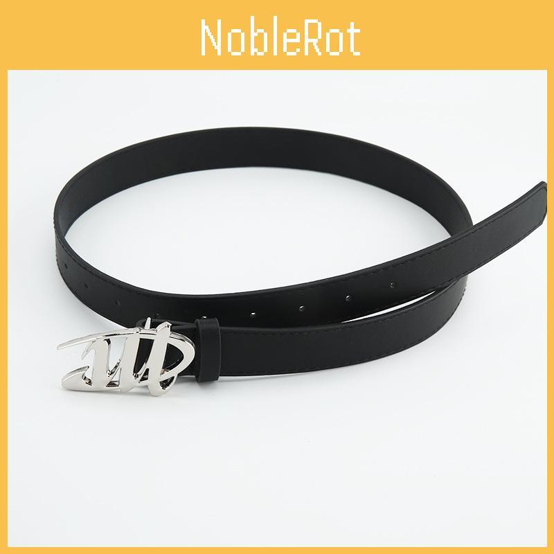 Buckle Wshaped Smooth Black Belt And Clothing Decoration Casual Versatile
