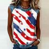 Women's Casual Sleeveless Pullover Tank Top Round Neck Independence Day Print Sleeveless Blouse Summer Outdoor Shirt
